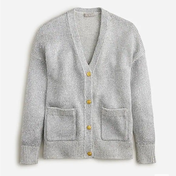 JCrew Sequin V-neck cardigan sweater. Size Small - Picture 1 of 8